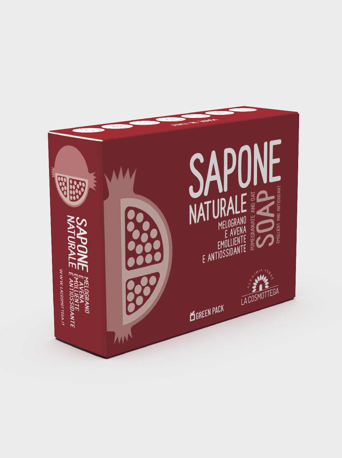 La-Cosmottega_-Sapone-naturale-Melograno-e-Avena. Il sapone solido Melograno e Avena de La Cosmottega è il nostro campione di difesa cutanea. Il suo scudo protettivo è attivo contro i raggi UV ed i fattori di stress esterni della pelle, principali responsabili dell’invecchiamento.