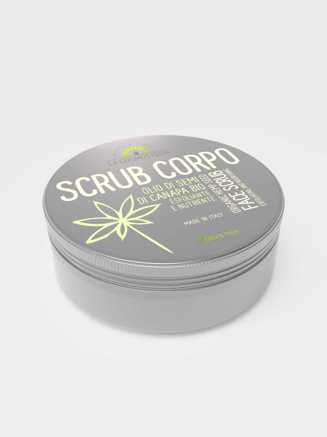 La-Cosmottega_Scub-corpo-olio di semi di Canapa-Bio. Lo scrub Corpo Olio di Semi di Canapa Bio è l’esfoliante corpo de La Cosmottega. I tre nutrienti di canapa, jojoba e avocado, uniti alla granulosità massaggiante e rassodante dello zucchero di canna rendono questo scrub corpo adatto a tutte le pelli, sei quelle più sensibili, che verranno protette e nutrite, sia a quelle impure.